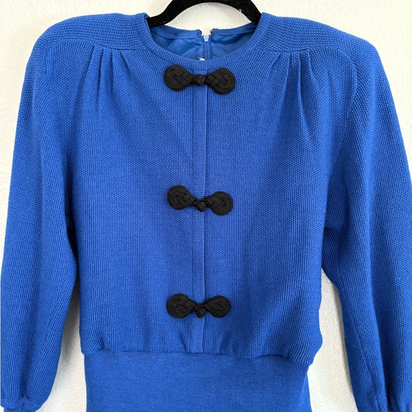 Ciao Vintage Wool Dress Royal Blue Sz 12 - Picture 5 of 8